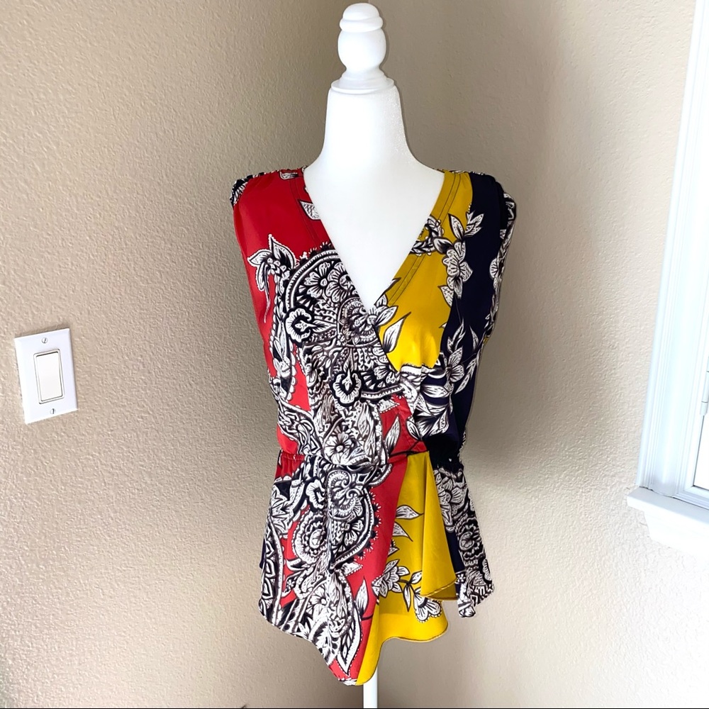 Yoana Baraschi | Colorblock Paisley Printed Tank
